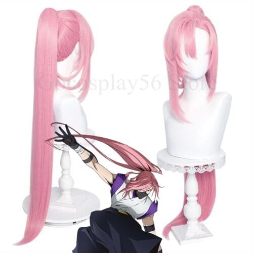 Anime SK∞ Cherry blossom Cosplay Wig Pink 100cm Long Straight Ponytail Heat Resistant Hair Role Play SK8 the Infinity SK Eight
