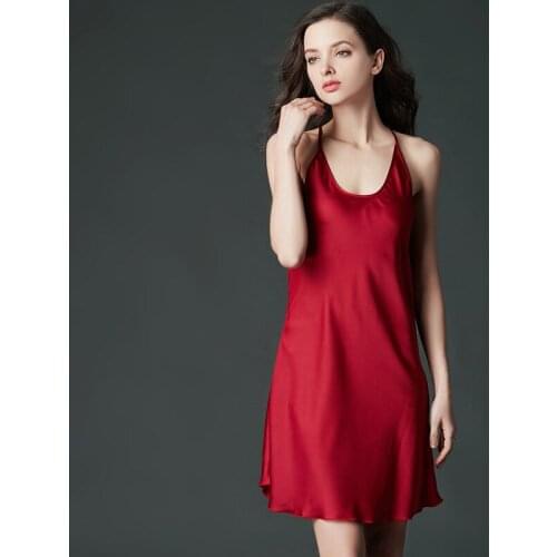 Satin Silk Nightdress Luxury Soft Comfy Chemise Sleepwear Lady Nightgowns Women Open Back Lingerie Female Plus Size Night Shirts