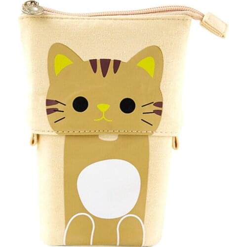 Pencil Case Cute Carton Stand Up Pencil Holder Stationery Organizer Kids Gift Cosmetics Pouch for Students