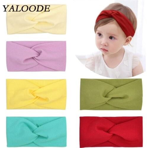 YALOODE Baby Headbands Baby Girl Elastic Hair Band Newborn Turban Knotted Knot Hairbands For Infant Toddler Baby Accessories