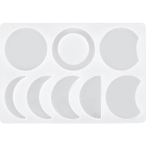 Moon Phase Pendant Resin Molds Crescent Moon Full Moon Quarter Moon Silicone Epoxy Mould for DIY Art Crafts