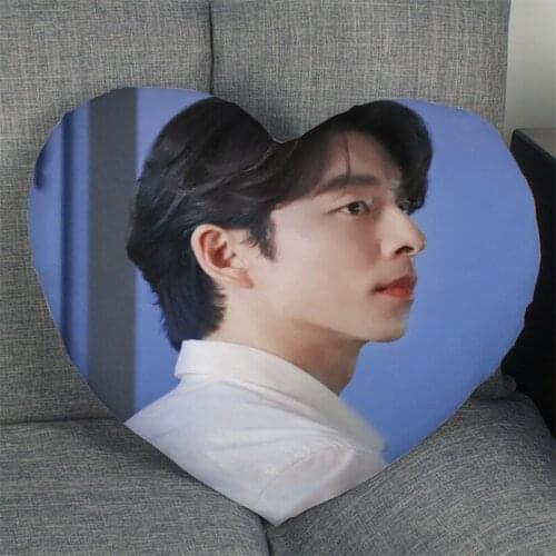 Hot Sale Custom Actor Gong Yoo Heart Shape Pillow Covers Bedding Comfortable Cushion/High Quality Pillow Cases