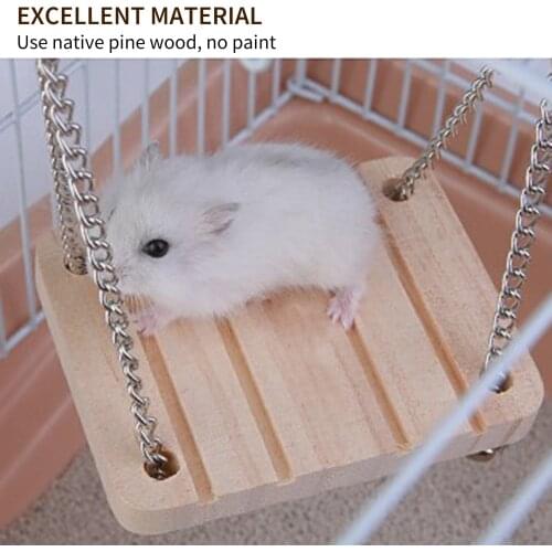 Hamster Swing for Cage Ladder Playground Activity Toy Wood Cage Hanging Ladder for Mouse Chinchilla Rat Gerbil Dwarf Hamster