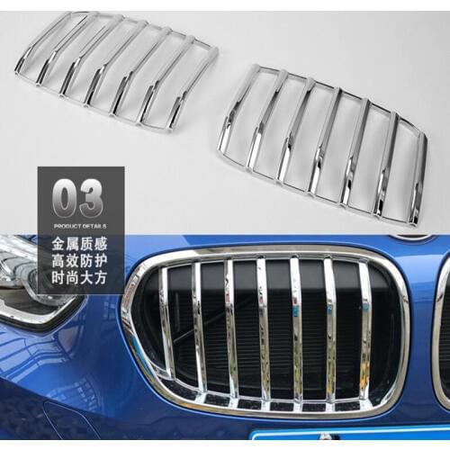 For BMW 1 Series 2017 2PCS/Set ABS Chrome Car Front Grill Grille Decorative Cover Trim Car Styling Accessories Quality Assurance
