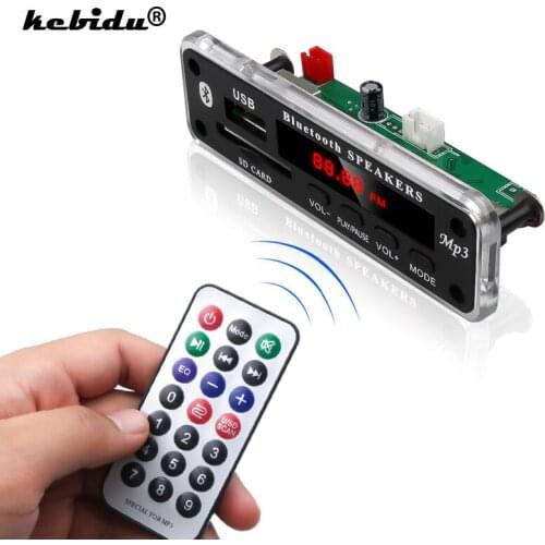 Kebidu Color Screen Hands-free USB Bluetooth Integrated MP3 Player Decoder Board Module with Remote Control FM Aux Radio for Car