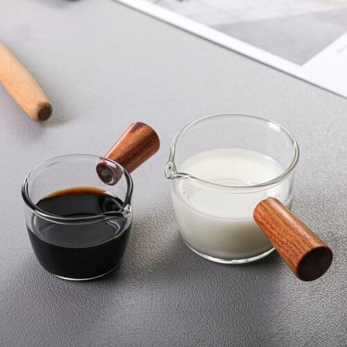 Coffee Makers Coffee Cup 50ML/80ML Fashion Mini Glass Small Milk Cup Ounce Cup Wooden Glass Sauce Vinegar Cream Dish