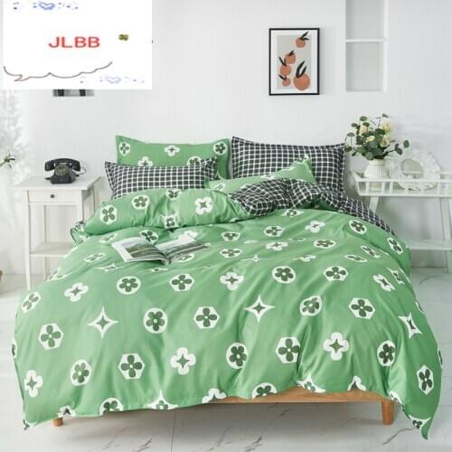Cartoon Cute Bedding Set Floral Print Flat Bed Sheet Linen 220x240 King Size Duvet Cover Set Single Double Queen Quilt Covers