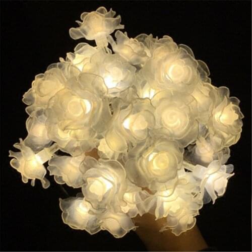 Creative Wedding Rose Lamps String Home Party Atmosphere Layout Hanging Lights Festival Garland Decoration LED Small Lanterns