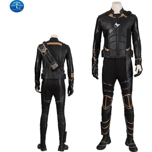ManLuYunXiao Endgame Cosplay Superhero Hawkeye Cosplay Costume Clinton Barton Leather Jacket Halloween Outfit Full Set Any Size