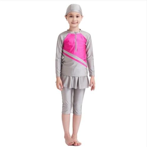 Muslimischen sets kids swimsuits islamic swimming modest swimsuit for girls maillot burkini fashion swim suit tesetturlu mayo