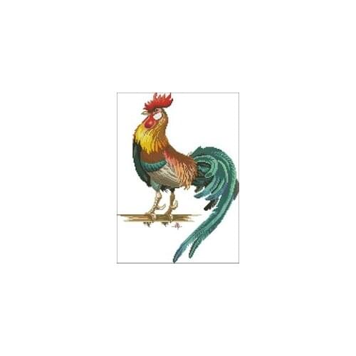ER 14-123 color rooster Counted Cross Stitch 11CT 14CT 18CT Cross Stitch Kits Embroidery Needlework Sets