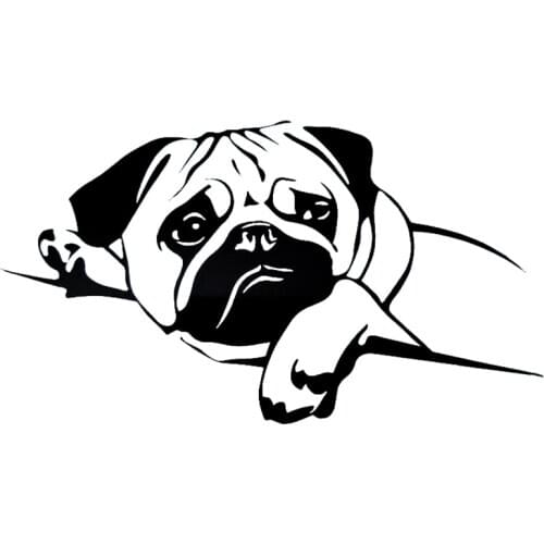 16*9cm Laying Pug Dog Decal Cute And Interesting Fashion Sticker Decals Car Accessories