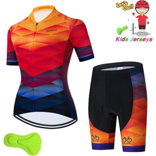2022 New Fashion Breathable Biking Clothes Kids Cycling Clothing Summer Girls Short Sleeve Jersey Set MTB Children Cycling Wear