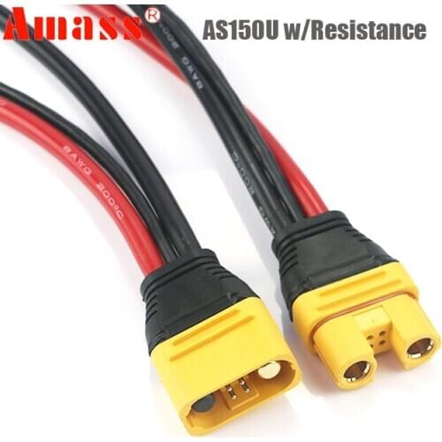 New Amass AS150U 70A Copper Plated Male/Female Plug Connector Resistance Adapter Cable For RC Racing Drone FPV Model Spare Part