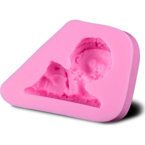 3d Silicone Mold Girl Fondant Cake Mold Soap Kitchen Baking Chocolate Moulds D383