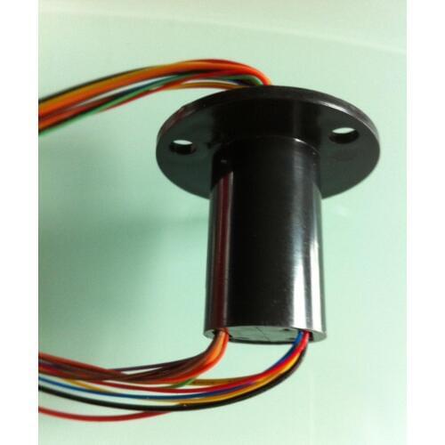 Capsule slip ring connector with flange OD22MM. 8P signal 5P power miniature slip ring connector rotary collector