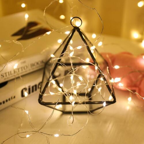Solar copper wire light string outdoor waterproof Christmas day color warm white balcony garden decoration courtyard 100LED ip65