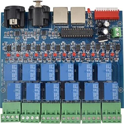 LED Full Color Light with 12 Channel Controller DMX512 Decoder 12 Relays Decoder DU55