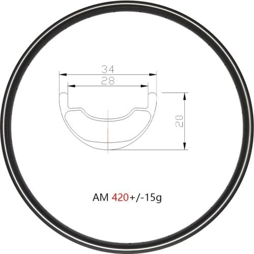 No Paint MTB AM Carbon Rim 29er 34mm Wide Disc Clincher Tubeless 20mm Deep 24H 28H 32H 36H 29 inch All Mountain Bicycle Wheel 29