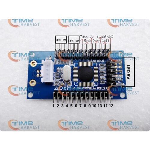 2pcs USB Encoder Adapter Arcade controler support +5V LED Illuminated button "HOME" PS3 & PC USB board for arcade game machine