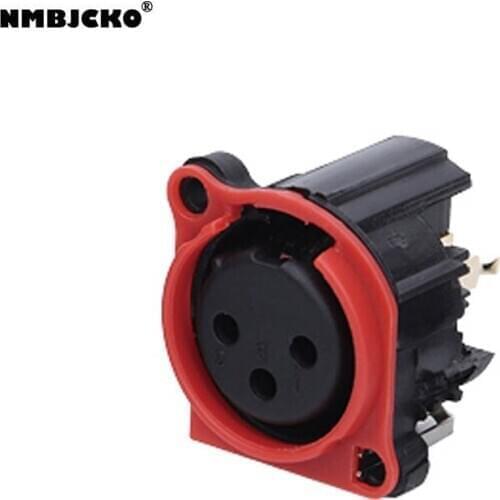 High quality 100pcs/lot XLR 3-Pin Female Metal Panel Mount Chassis Microphone Mic Jack Audio socket sa202