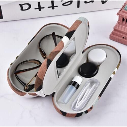 High Quality Creative 2 In 1 Glasses Case Double Layer Box Portable Dual Purpose Reading Glasses Case Eyewear Accessories Unisex