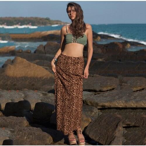 Women Leopard Print Skirt Summer Ladies Sexy Slim Long Skirt High Waist Fashion Vintage WinterPlus Size Free Shipping Beach