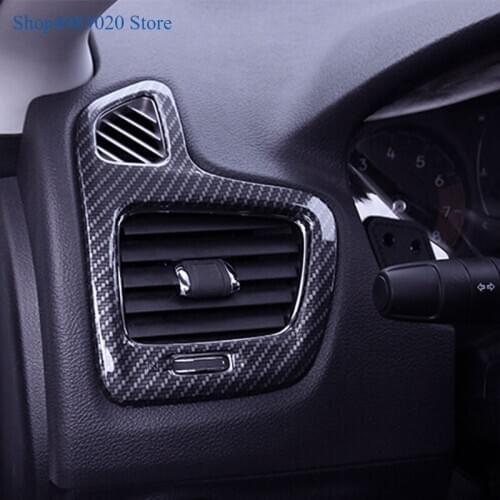 ABS Chrome/Carbon fiber Car Air Vent Protective Cover Air Conditioner Outlet Trim Sticker for Jeep Compass 2017 2018 Accessories