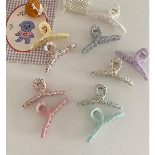 2021 Korean New Hair Claw Barrettes For Women Fashion Girl Geometric Hollow Out Headwear Hair Accessories Crab Hair Clip Print