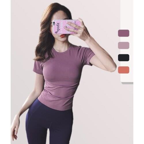 Fitness Women T Shirts Slim Fit For Sports Running Mesh Yoga Short Sleeve Jerseys Yoga Top Womens Mesh Yoga Gym Shirt Sport Wear