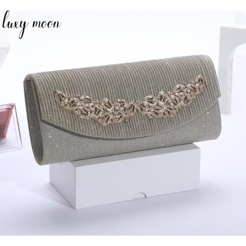 Womens Purse with Rhinestones Evening Clutch Bag for Wedding Party Elegant Lady Crystal Small Chain Crossbody Bag ZD2096