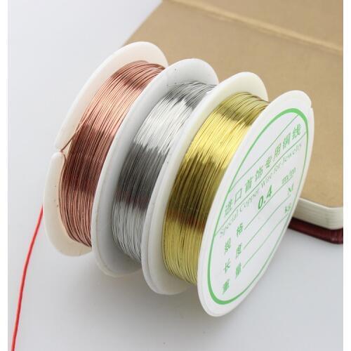 10roll/lot 0.3mm 0.4mm 0.5mm 0.6mm 0.8mm Copper Wire, DIY String Beading Bracelet Necklace Cords Thread Silver Gold Brown CX-03