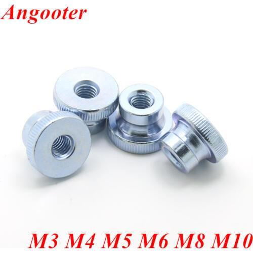 10pcs-2pcs Knurled Hand Nut GB806 M3 M4 M5 M6 M8 M10 Galvanized Knurled Thumb Nut High Head Hand tighten Nut with Collar