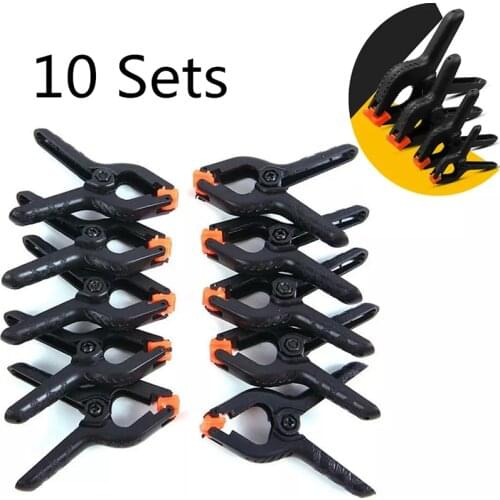 10pcs Tools Plastic Spring Clamp Woodworking Plastic Nylon Clamps Clip Fixing Clip 2 "4" A Type Clip Photo Studio Background