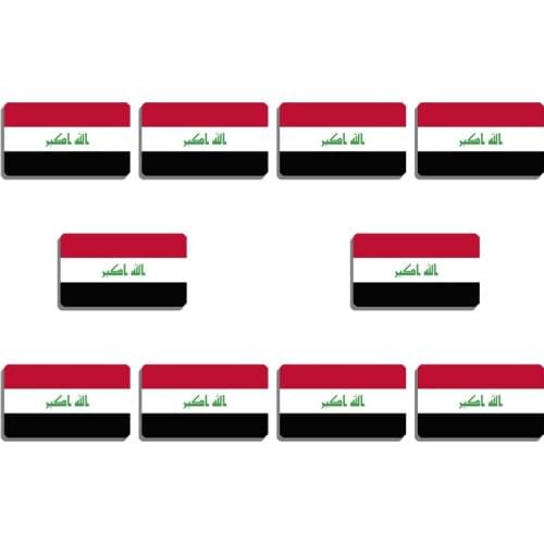 10Pcs/Set Iraq Flag Brooch Beautiful Lapel Pins For Women Hat Clothes Accessory Patriotic Trinket Acrylic Jewelry Badges