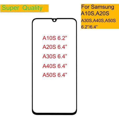 10Pcs/Lot For Samsung Galaxy A10S A20S A30S A40S A50S A70S Touch Screen Front Glass Panel LCD Outer Lens Front Glass With OCA