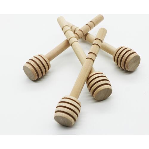 200 pcs 10 x2cm stirrer Mini Wooden Honey Dippers Honey Spoon Stick Wedding Favors Bar Party Supply