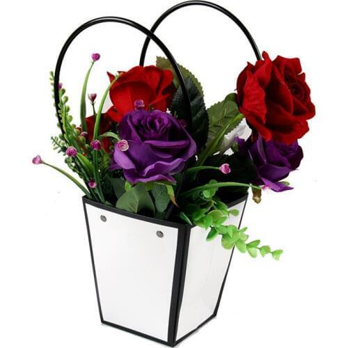 5PCS Korean Square Flower Paper Boxes with Lid Hug Bucket Florist Gift Packaging Box Matrials