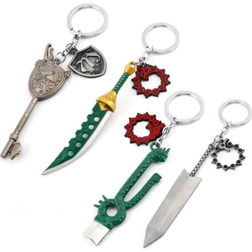 Anime Trinket Keychain The Seven Deadly Sins Keyrings Weapon Model Pendant Key Holder Car Backpack Key Chain llaveros