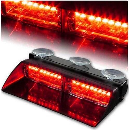Auto Car Red 16 LED Dash Strobe Flash Light Emergency Police Warning Lamp
