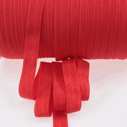 Free shipping #235 poppy red 5/8" FOE elastic, solid Fold Over Elastic FOE for Headbands 50yards or 100yards