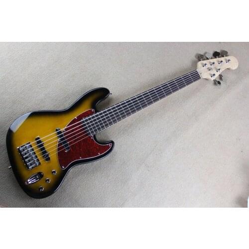Free Shipping New Arrival New Style High Quality Custom F Sunburst 6 String Jazz Bass Guitar