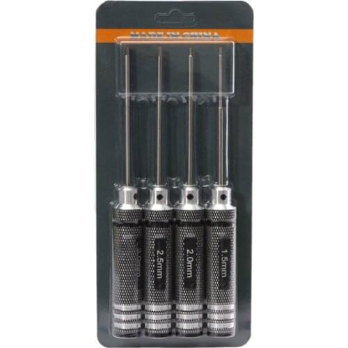 Hex Screwdriver Tool Kit 1.5mm 2.0mm 2.5mm 3.0mm Black Repair Tool Set for RC Drone Models Car Helicopter FPV Racing Drone