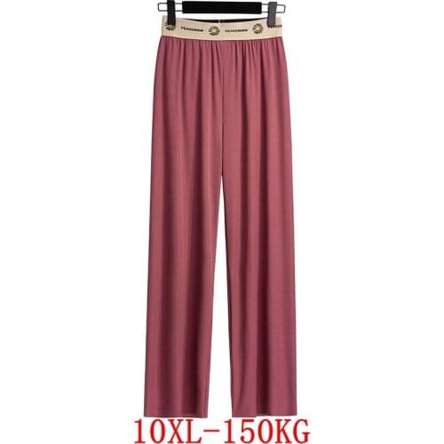 Large size womens pants pocket plus size 7XL 8XL 9XL 10XL summer high waist loose black large stretch trousers sports 52 54 56