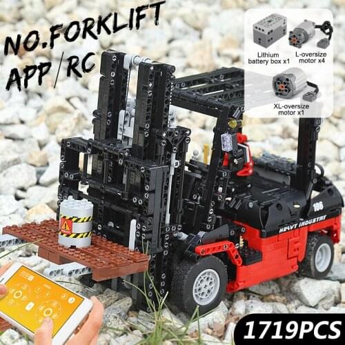 Mould King Electric Series MOC City Engineering Vehicles RC Forklift Mk II Truck Model Building Blocks Bricks Kids Toys Gifts