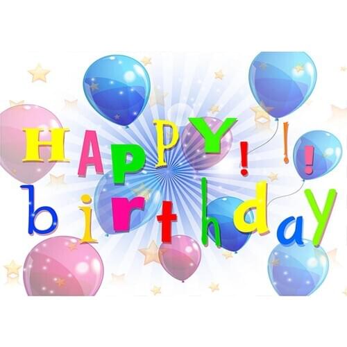 Colorful Balloons Stars Birthday Party Photo Backdrops Custom Background Photography Props for Children Baby Shower Photobooth