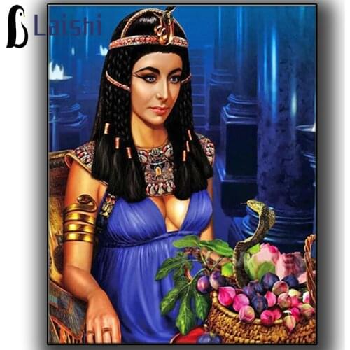 Egypt Queen Snake Diamond Painting Beautiful Women Full Square Diamond Mosaic Diamond Embroidery Rhinestone Decoration Maison