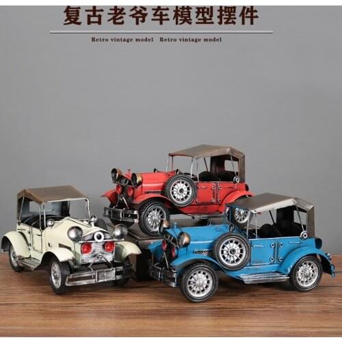 Retro Nostalgic Classic Car American Simulation Car Iron Model Creative Decorations Home Living Room Wine Cabinet Decorations