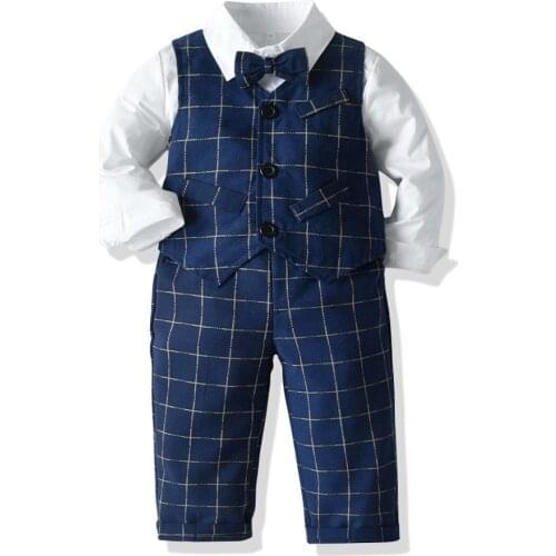 Newborn Birthday Kids Infant Clothing Set Baby Boy Gentleman Romper Children Shirt Overalls Spring Baby Clothes Boys Jumpsuits