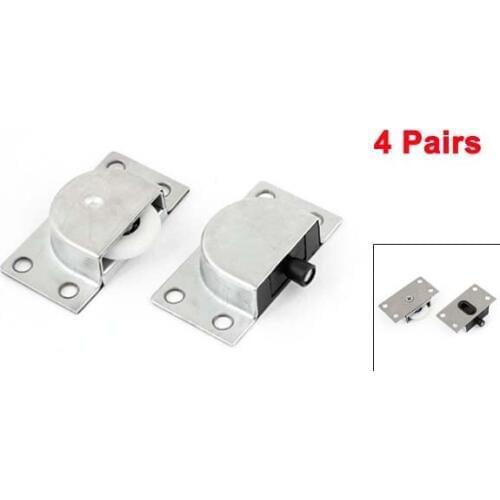 Best Promotion Wholesale Price Wardrobe White Plastic Wheel Sliding Door Roller Set 4 Pairs